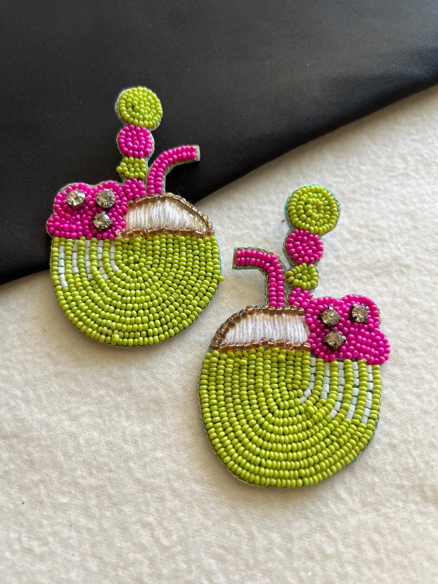 Green Pink Cocktail Earrings - Kolor Rhythms