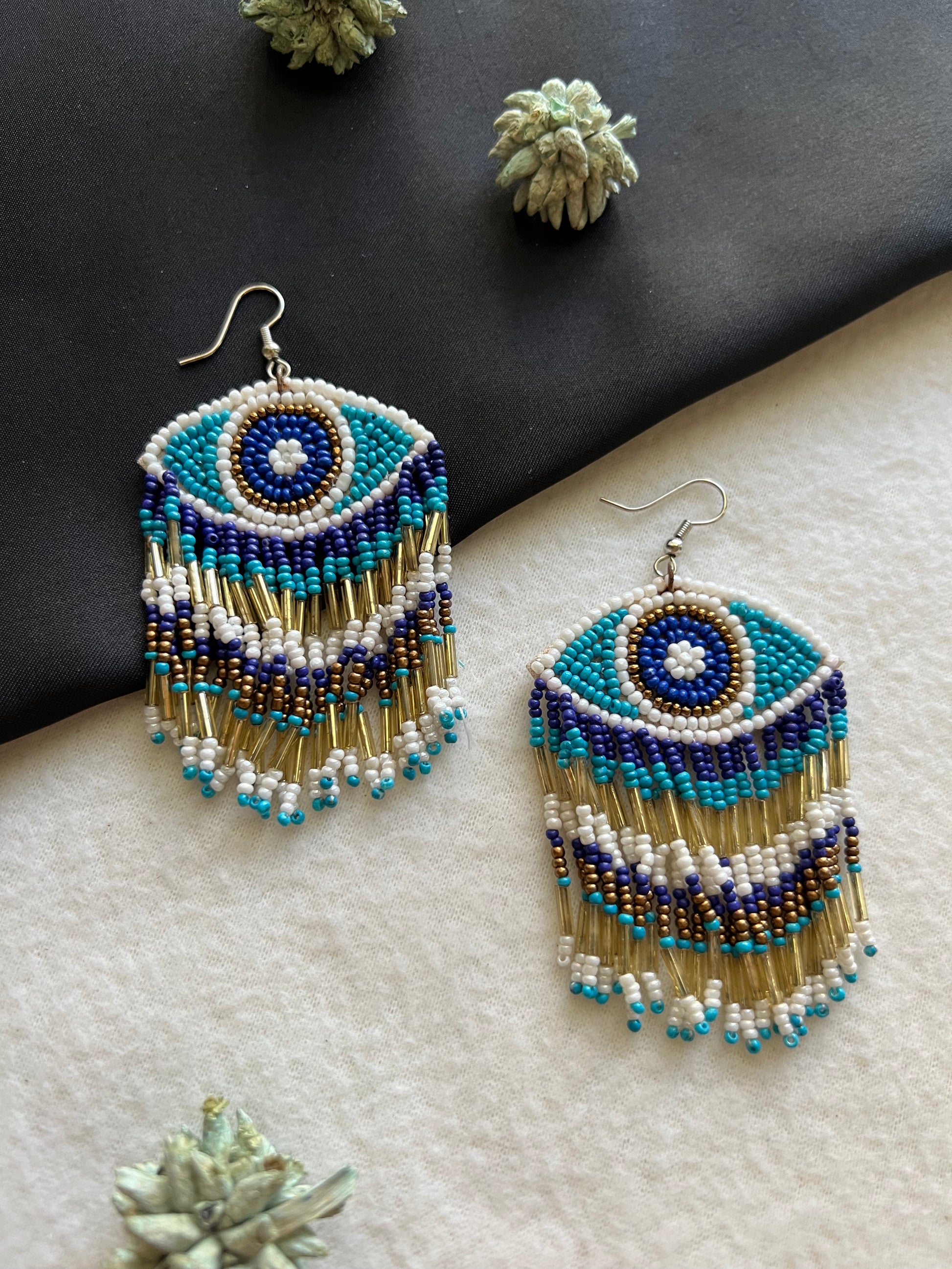 Evil Eye Blue Earrings - Kolor Rhythms