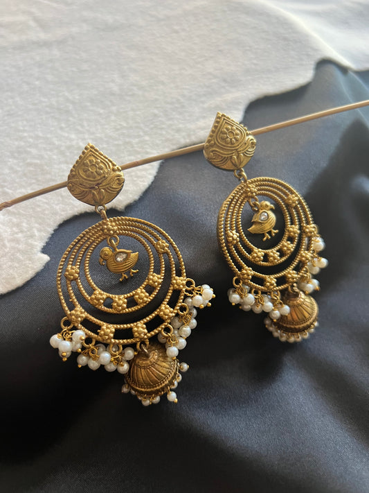 Rustic Chandbali Jhumkis